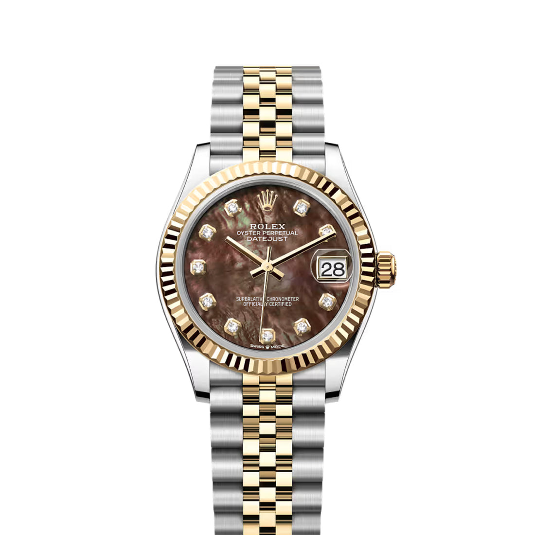 Classic Date Watch, Yellow Gold Tone, Steel, 31 mm