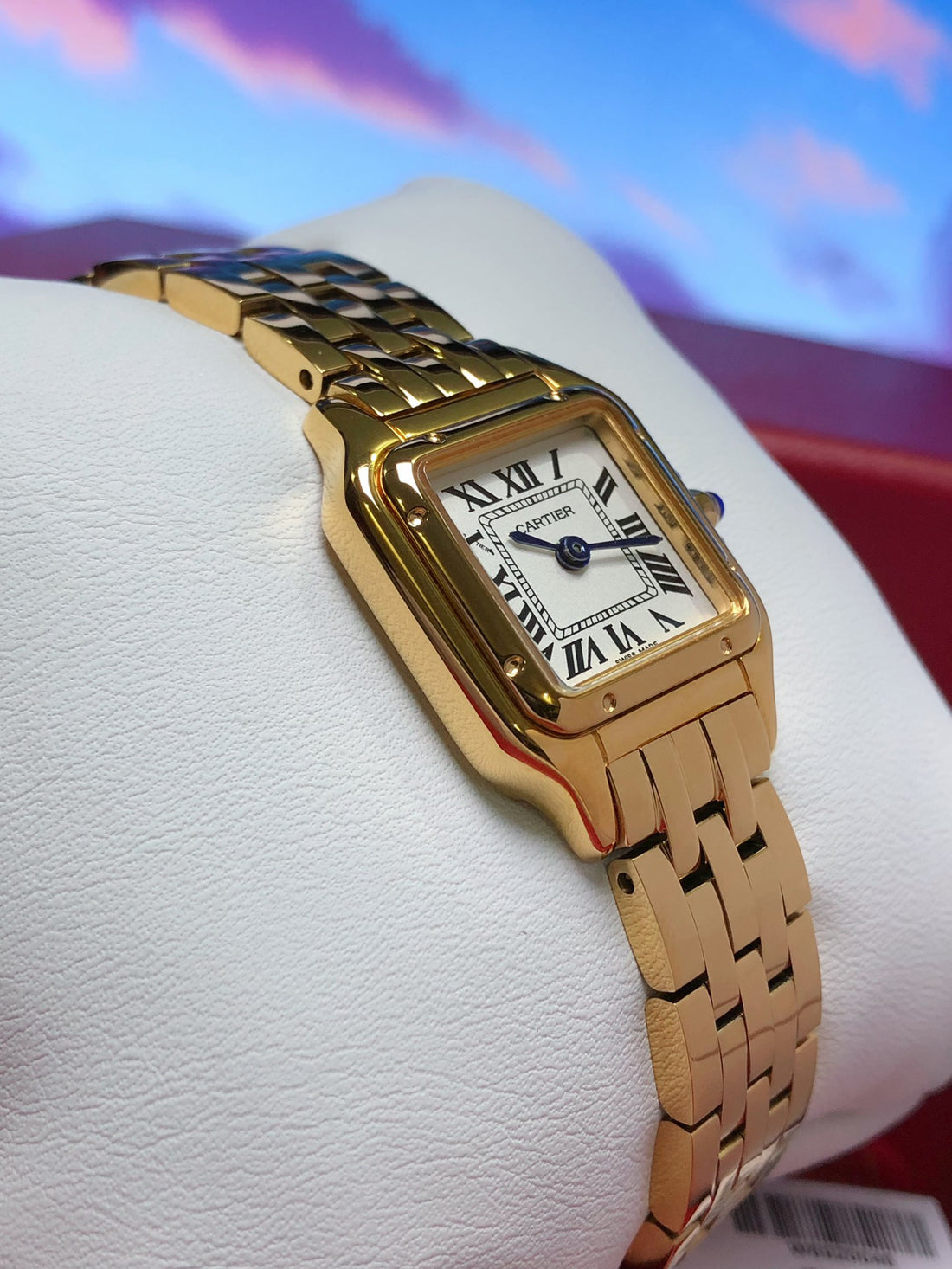 Square Link-Bracelet Watch, Yellow Gold Tone, Large Model