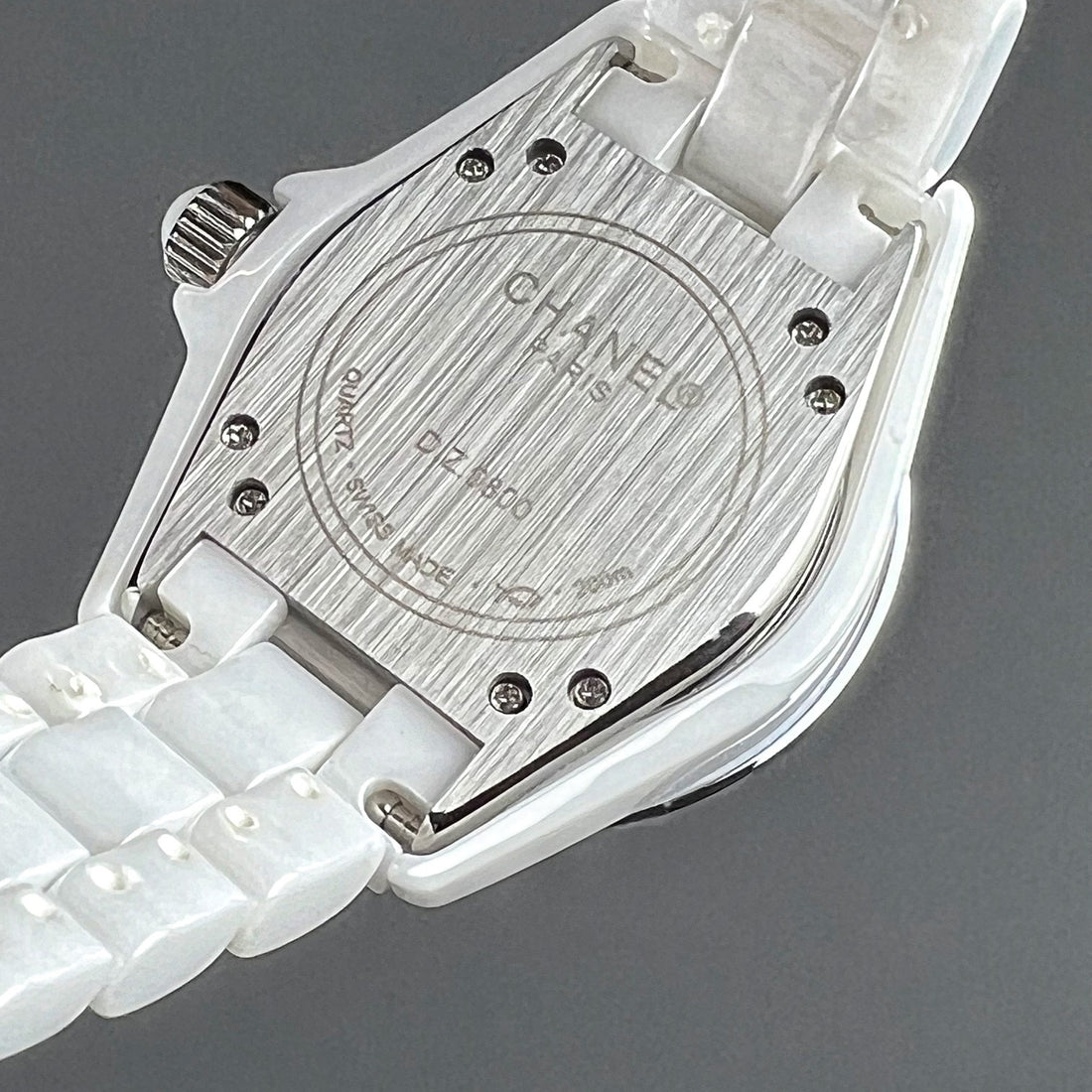 Ceramic Round Watch, White Gold Tone, White, 33MM