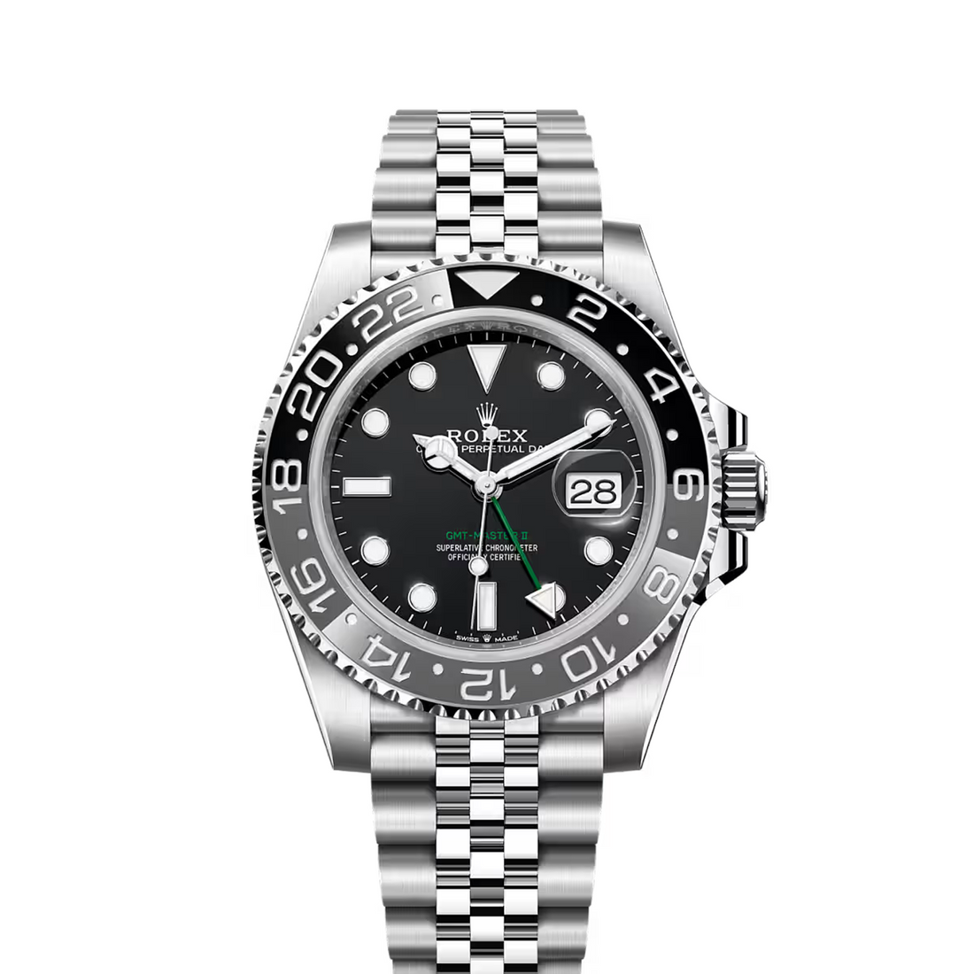 Dual-Time Bezel Watch, White Gold Tone, Steel, White, 40 mm