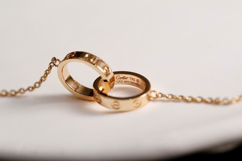 Screw-Motif Pendant Necklace, Rose Gold Tone