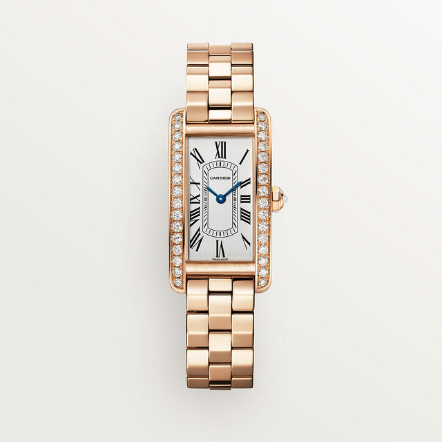 Rectangular Case Watch, Rose Gold Tone, Stone-Set, Small Model