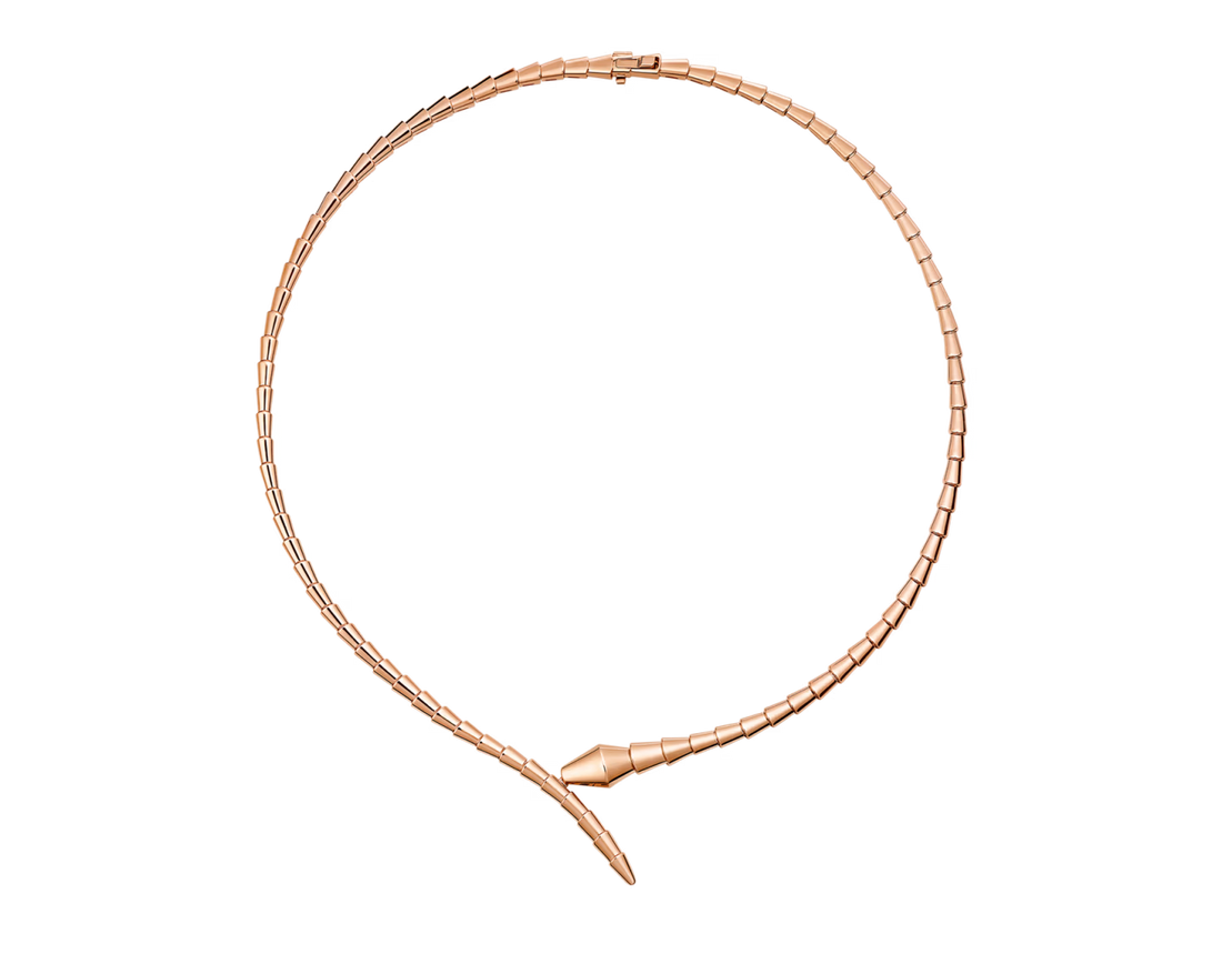 Snake-Scale Necklace, Rose Gold Tone