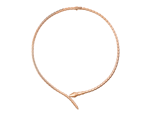 Snake-Scale Necklace, Rose Gold Tone