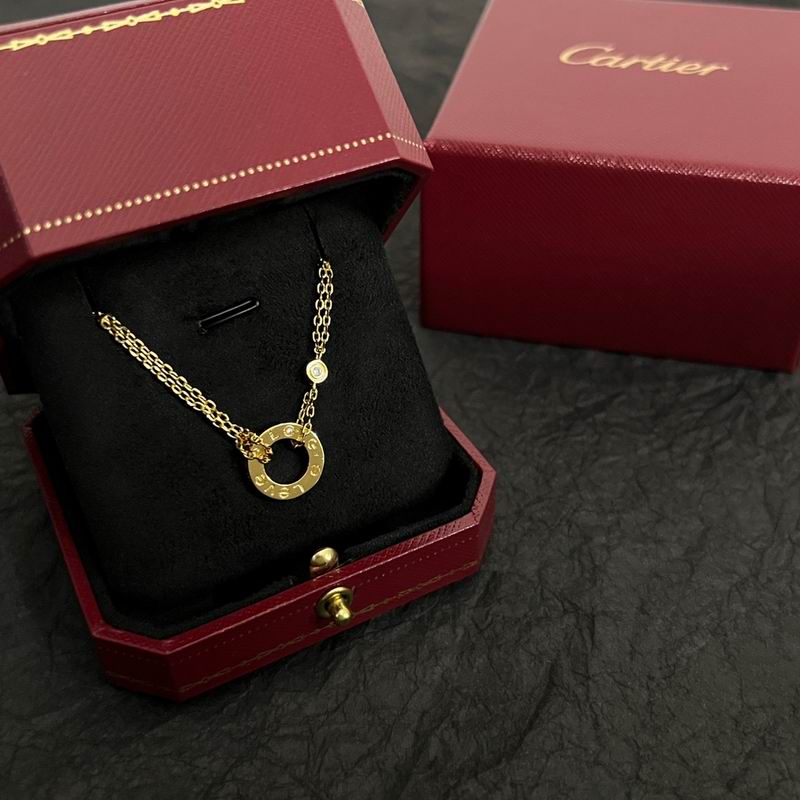 Screw-Motif Pendant Necklace, Stone-Set, Yellow Gold Tone