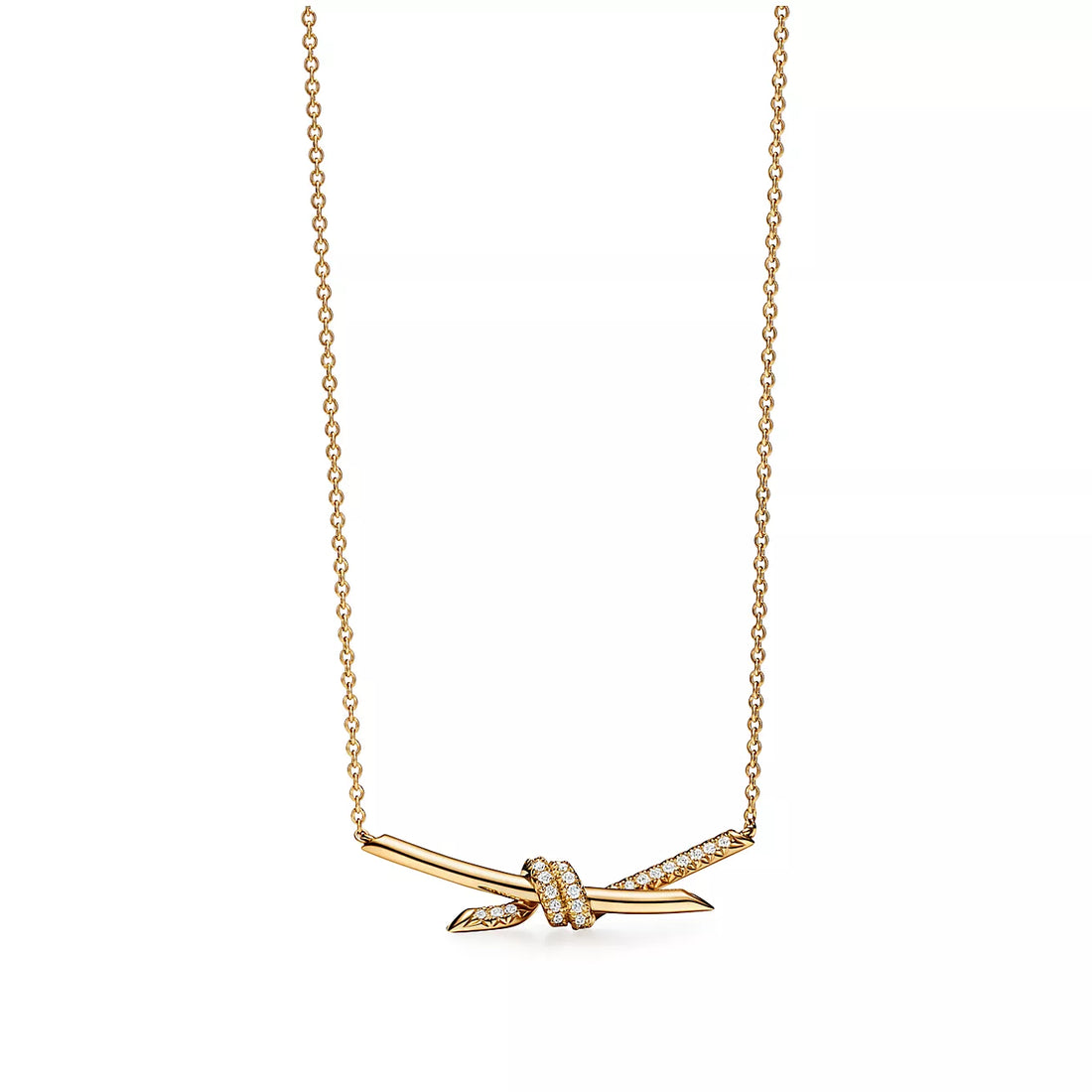 Knot Pendant Necklace, Rose Gold Tone