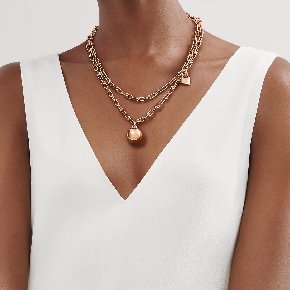 Link Chain Necklace, Rose Gold Tone
