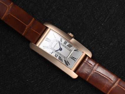 Rectangular Case Watch, Yellow Gold Tone, Mini Model