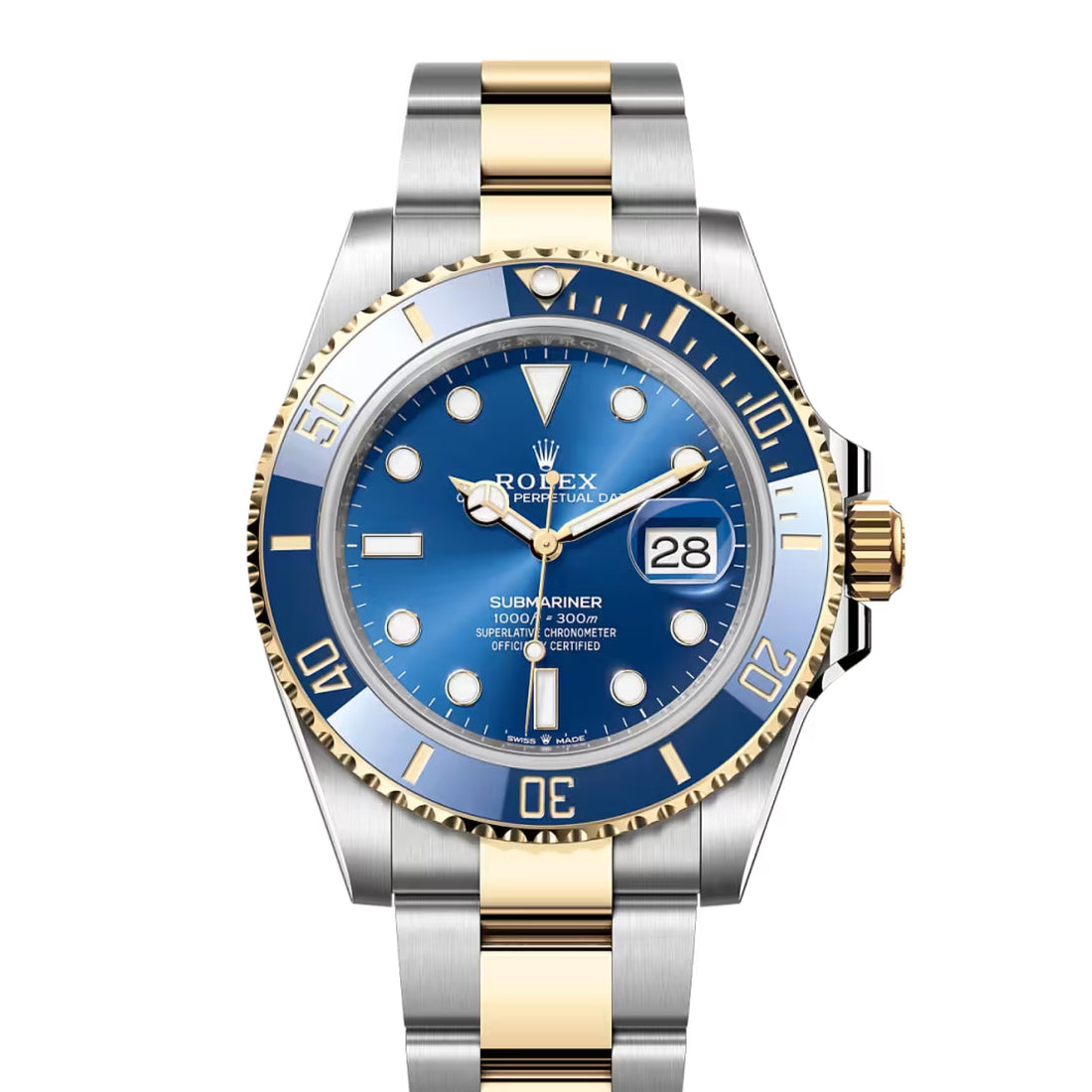Dive-Style Watch, Yellow Gold Tone, Steel, 41 mm