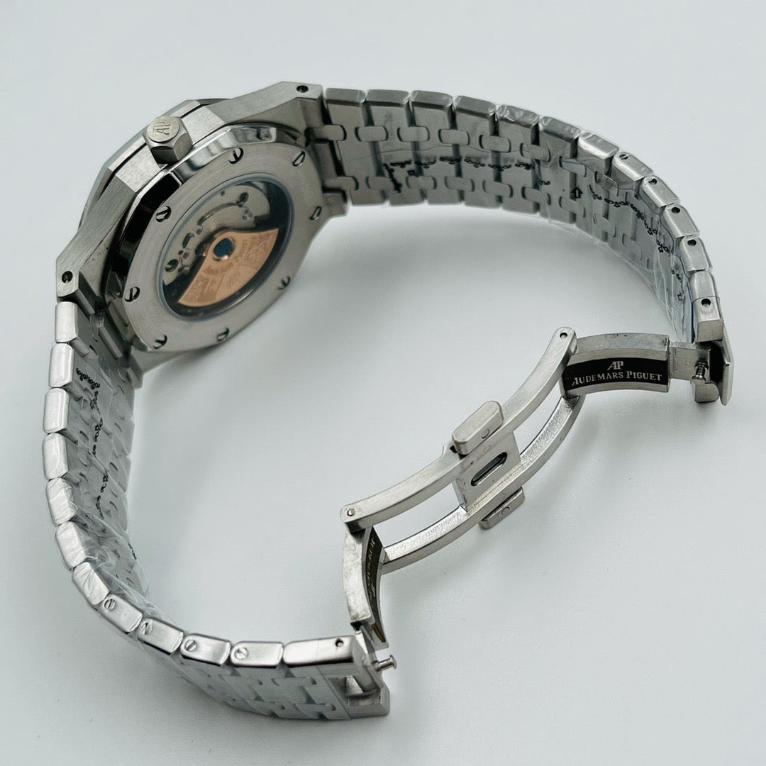 Octagonal Bezel Watch, White Gold Tone, Stone-Set, White, 41 mm