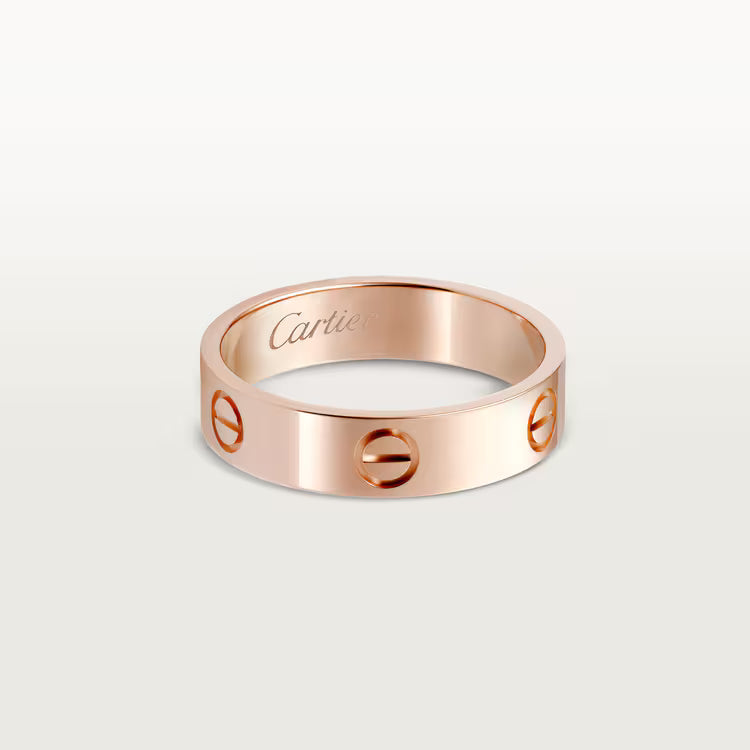 Screw-Motif Band Ring, Classic Model, Rose Gold Tone