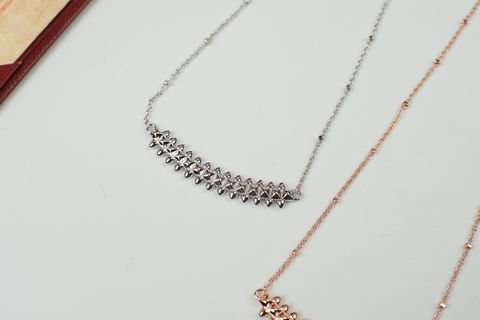 Studded Pendant Necklace, Rose Gold Tone