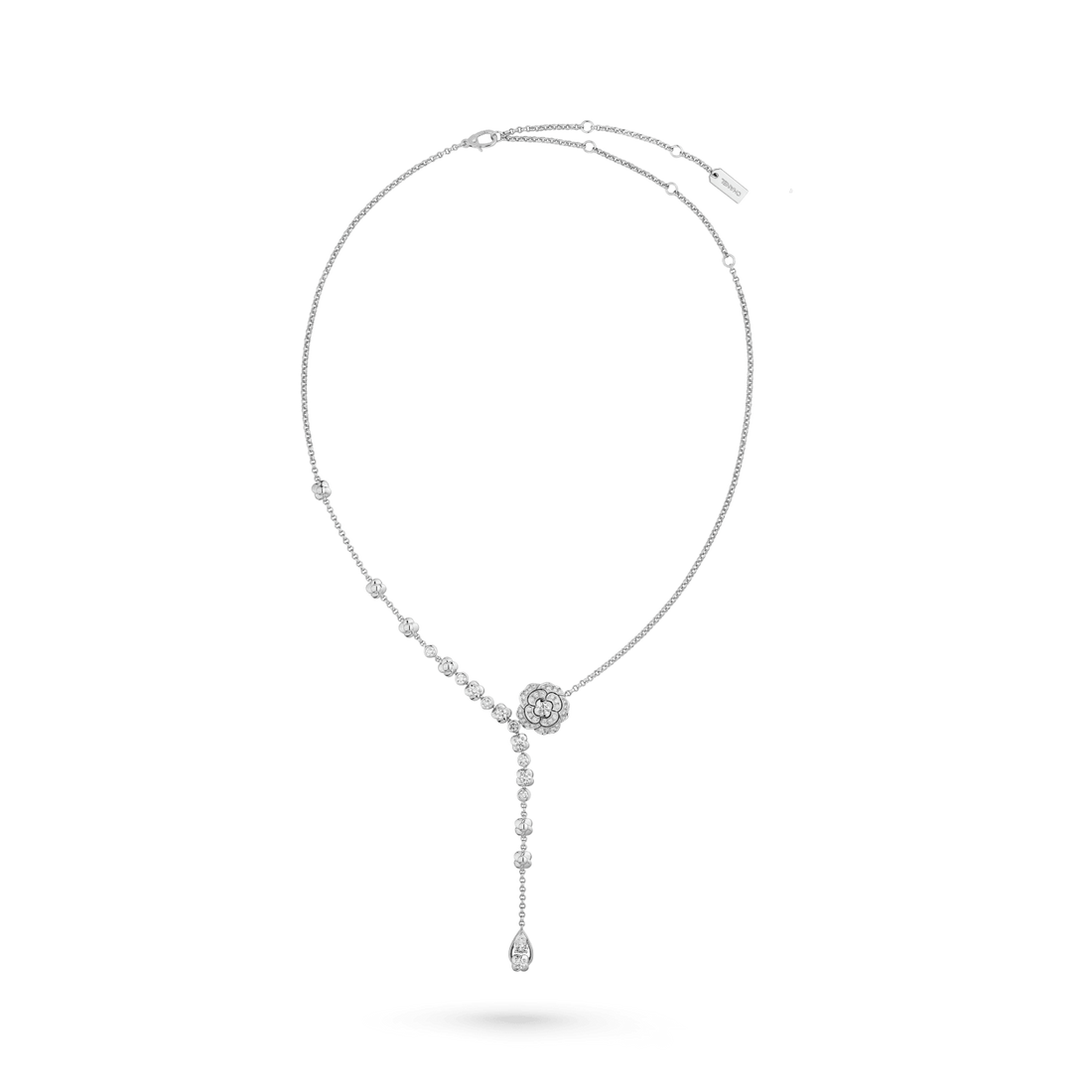 Chain Necklace, White Gold Tone