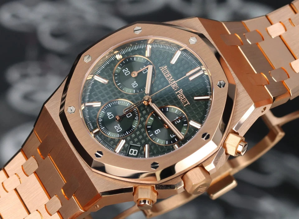 Octagonal Bezel Watch, 18K, Rose Gold Tone, 41 mm