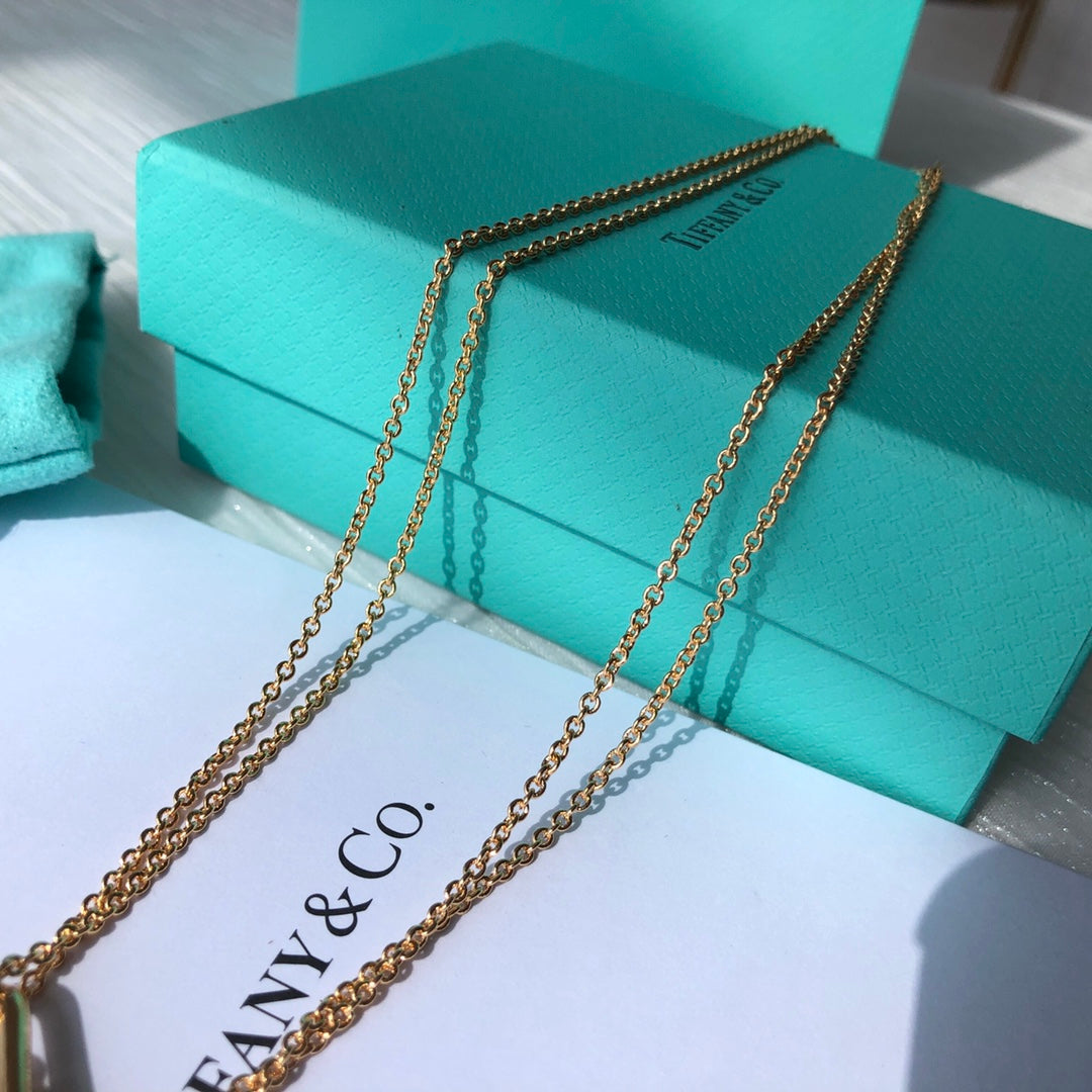 Link Pendant Necklace, Rose Gold Tone