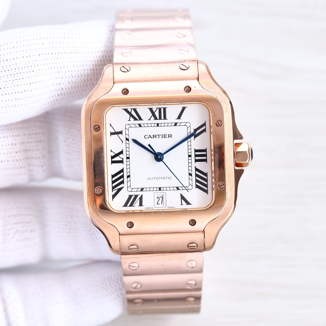 Square Case Watch, Rose Gold Tone, Large Model