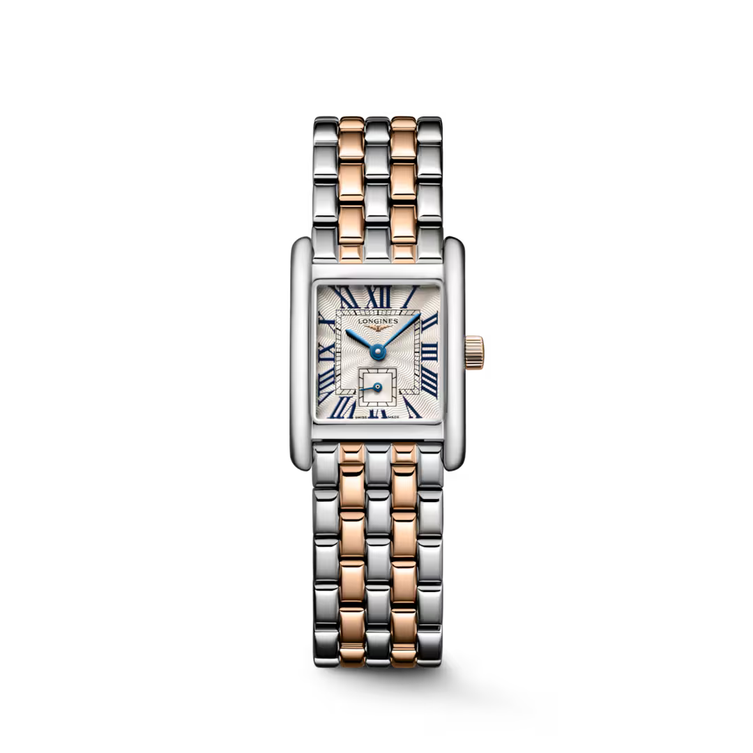Rectangular Case Watch, 18K, Rose Gold Tone, Steel