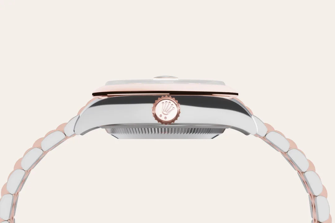 Classic Date Watch, Rose Gold Tone, Steel, 28 mm
