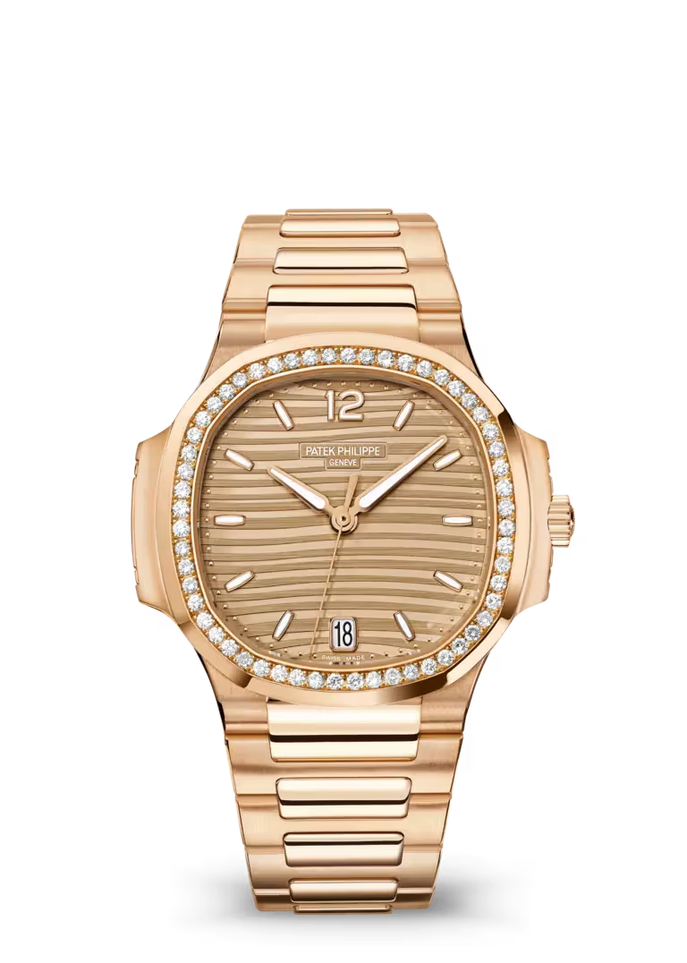 Porthole Case Watch, Rose Gold Tone, Stone-Set