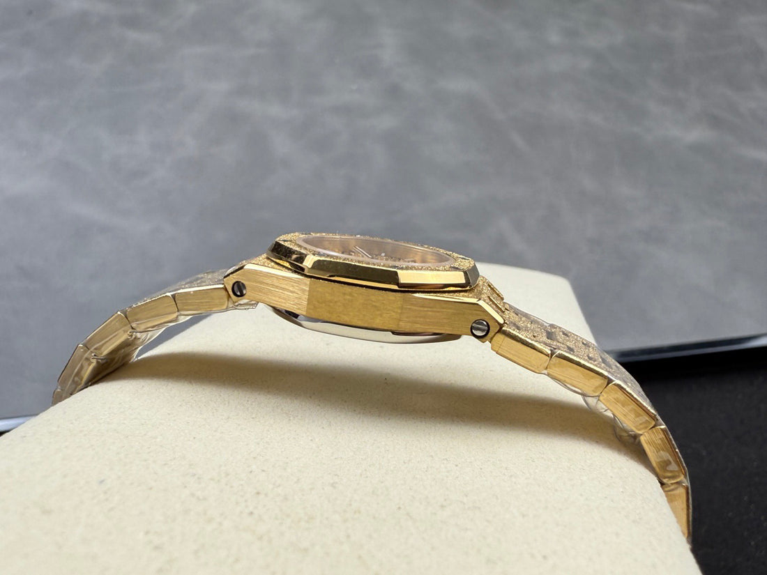 Octagonal Bezel Watch, Yellow Gold Tone, 23 mm