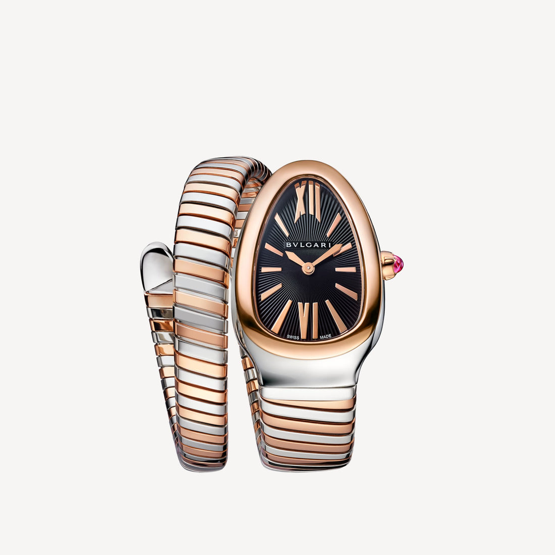 Coiled Band Watch, Rose Gold Tone, Steel, 35 mm, Size S