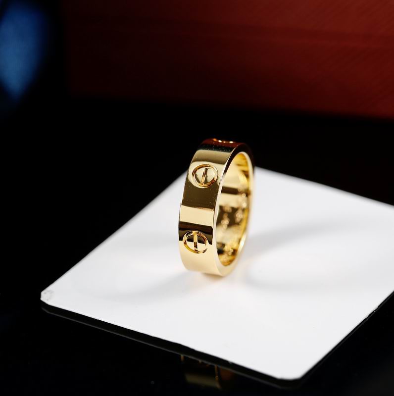 Screw-Motif Band Ring, Classic Model, Yellow Gold Tone