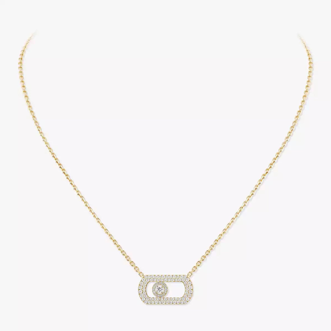 Chain Necklace, Yellow Gold Tone, Stone-Set