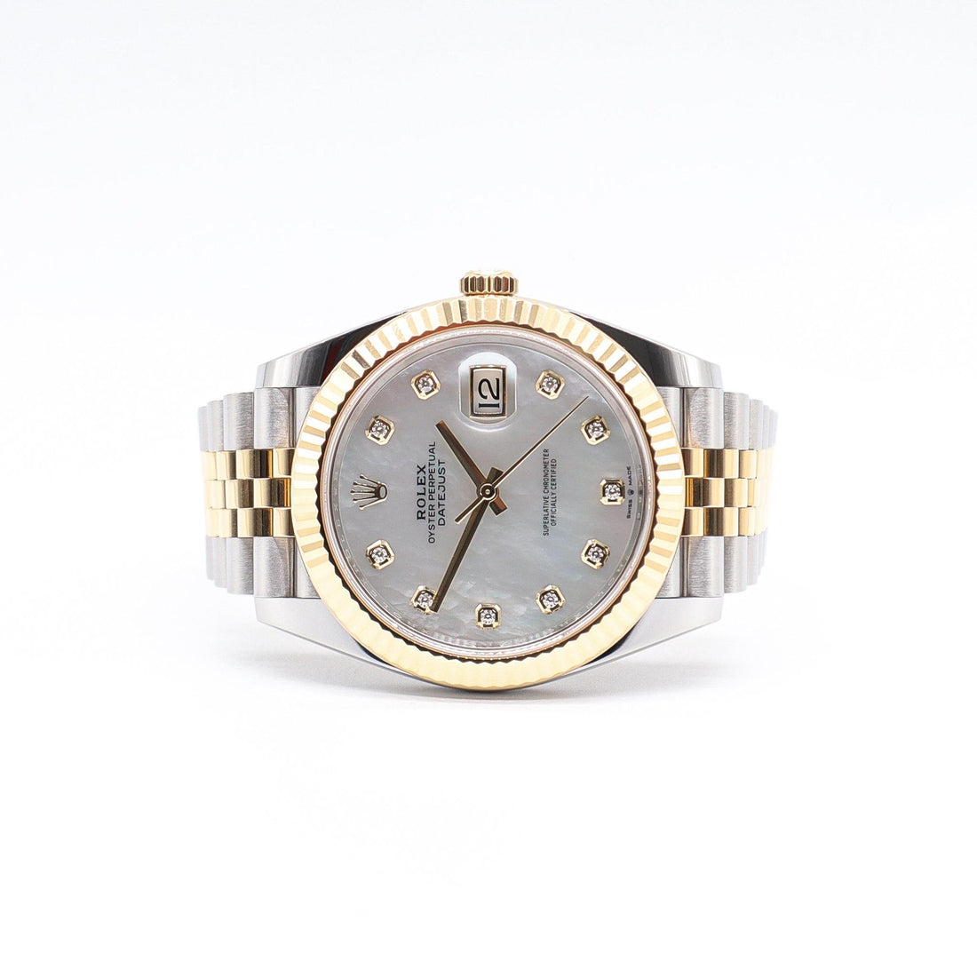Classic Date Watch, Yellow Gold Tone, Steel, 41 mm