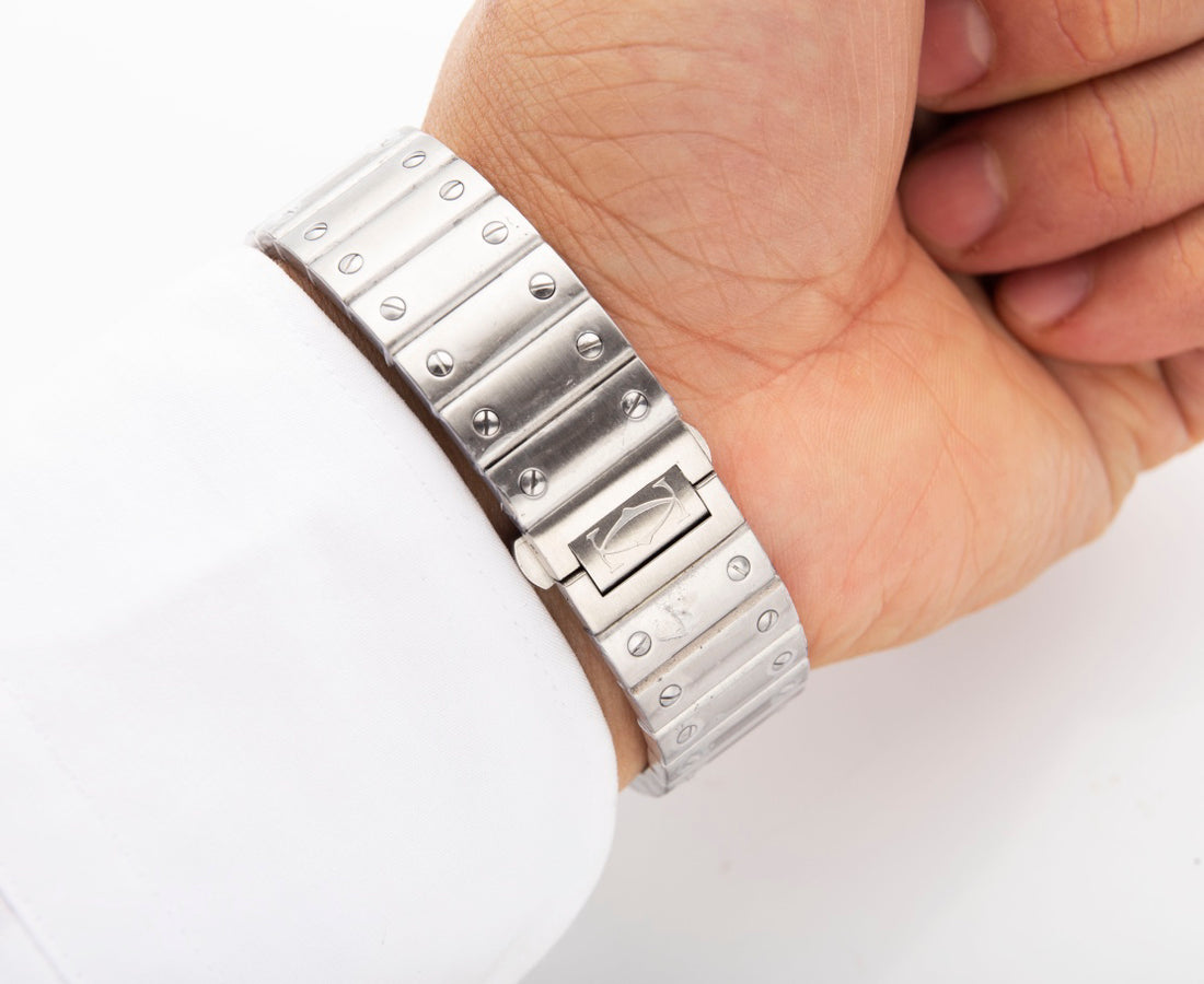 Square Case Watch, Steel, Large Model