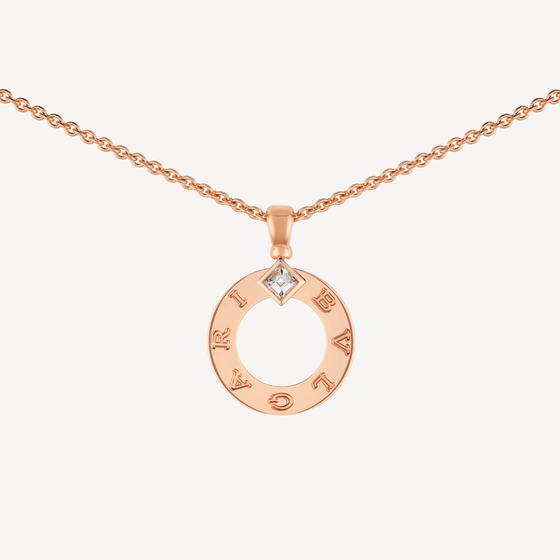 Chain Necklace, Rose Gold Tone, Stone-Set