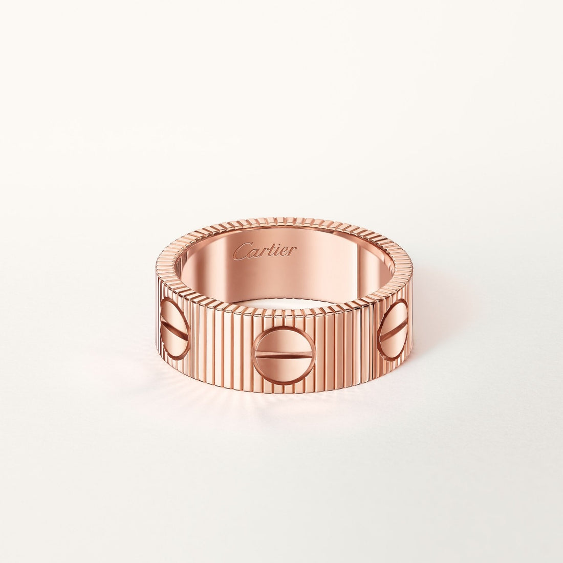 Screw-Motif Open Ring, Rose Gold Tone