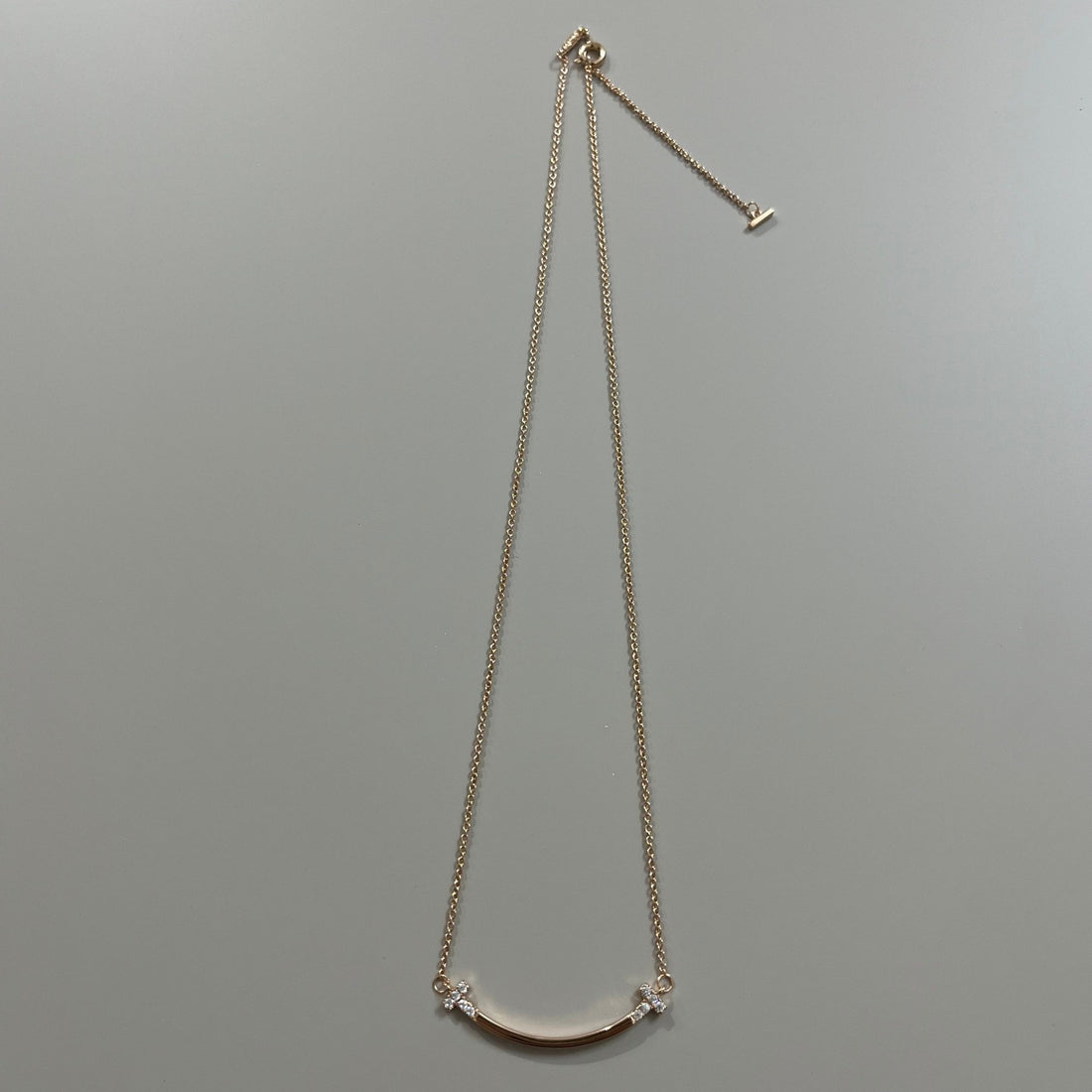 Smile Bar Pendant Necklace, Rose Gold Tone