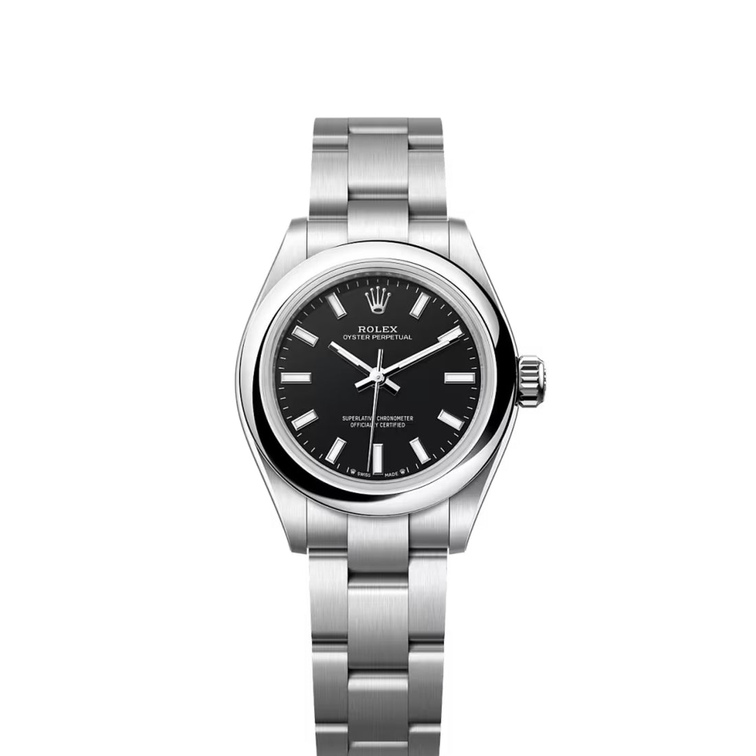 Round Automatic Watch, Steel, 28-31 mm