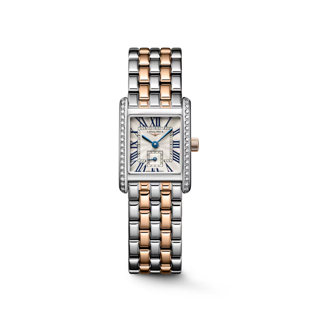 Rectangular Case Watch, 18K, Rose Gold Tone, Steel