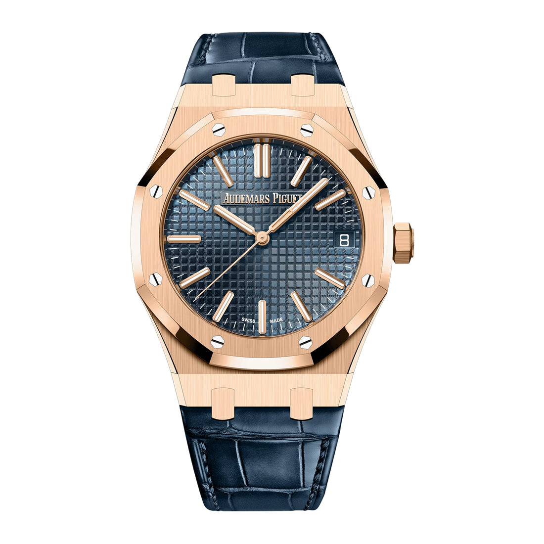 Octagonal Bezel Watch, Rose Gold Tone, Pink, 41 mm