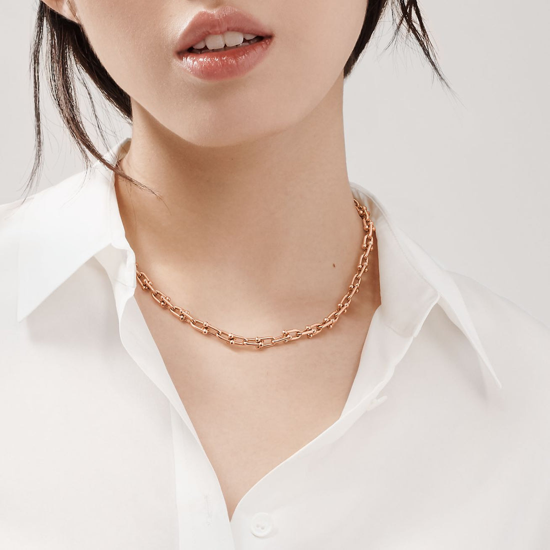 Link Chain Necklace, Rose Gold Tone