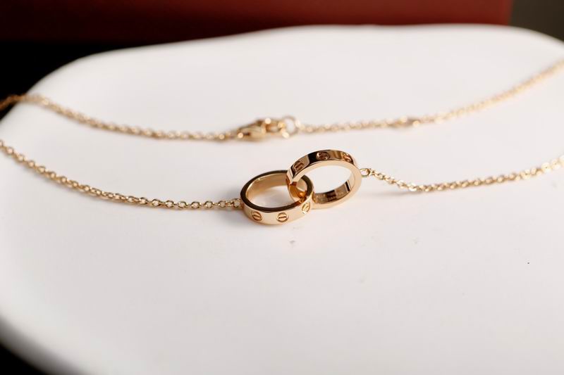 Screw-Motif Pendant Necklace, Rose Gold Tone