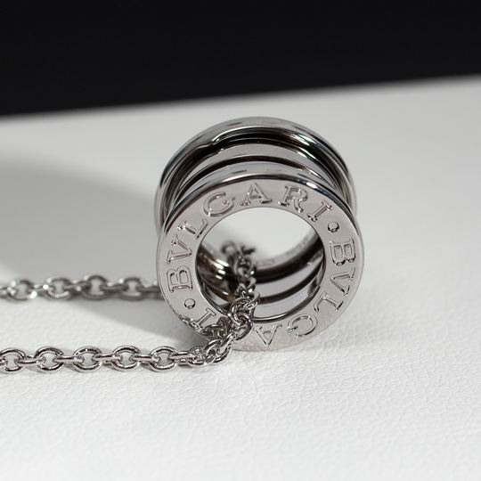 Spiral Pendant Necklace, White Gold Tone