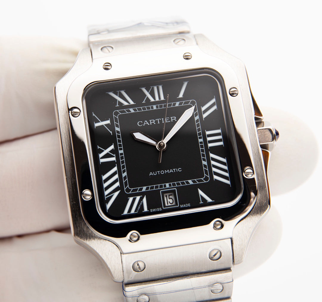 Square Case Watch, Steel, Large Model