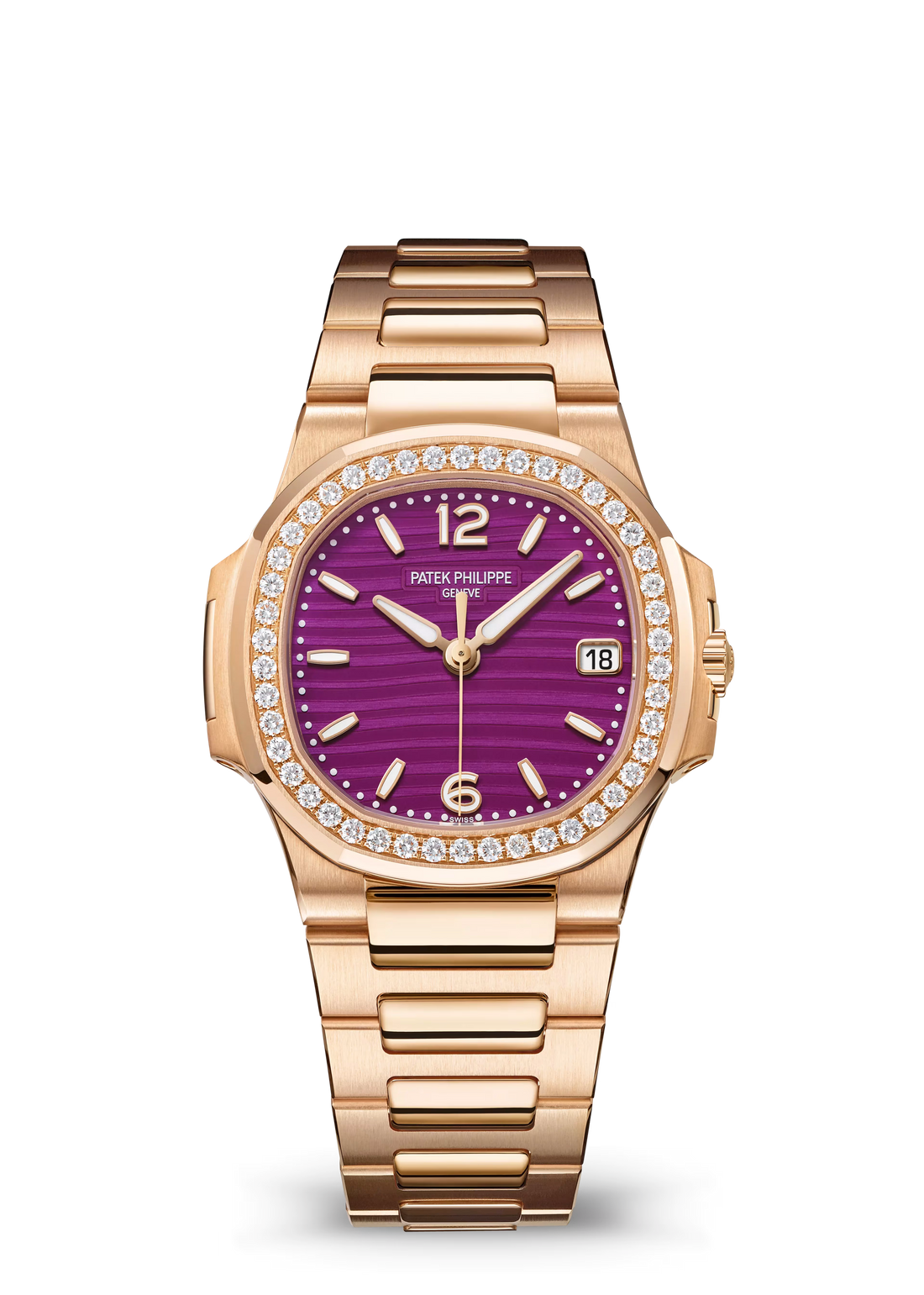 Porthole Case Watch, Rose Gold Tone, Stone-Set