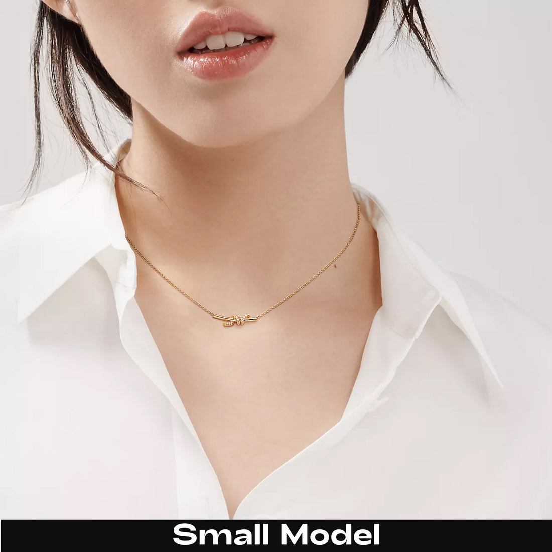 Knot Pendant Necklace, Rose Gold Tone