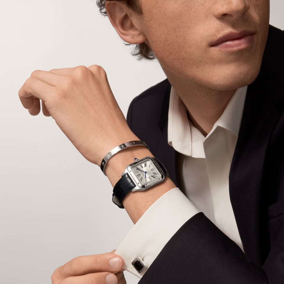 Slim Square Case Watch, Steel, Extra Large Model