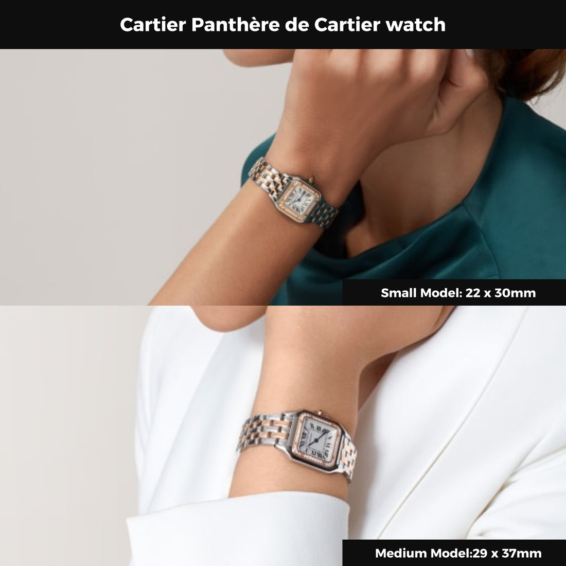Square Link-Bracelet Watch, Rose Gold Tone, Stone-Set, Small Model