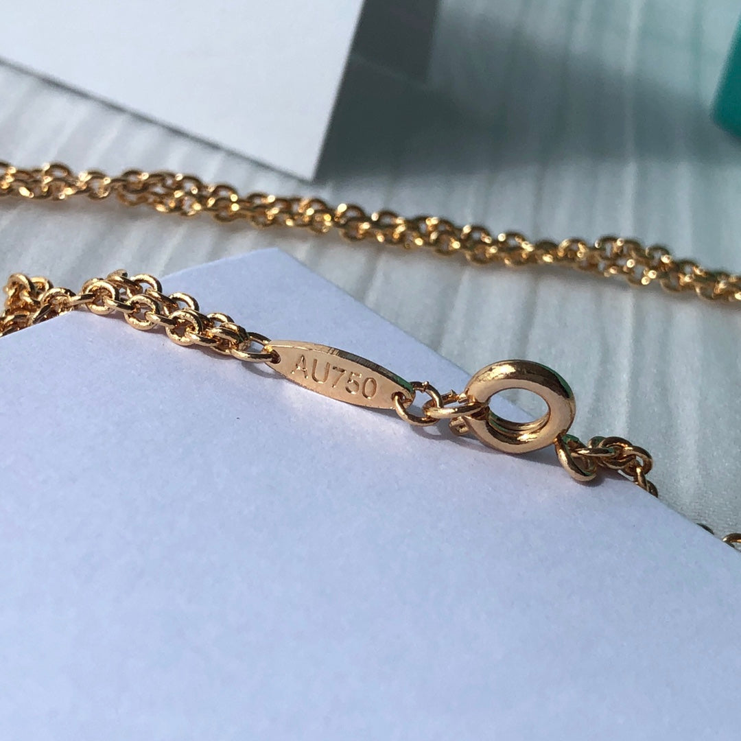 Link Pendant Necklace, Rose Gold Tone