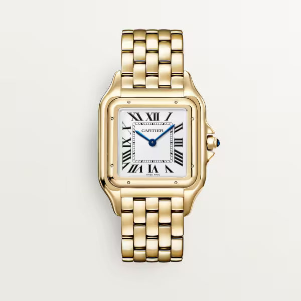 Square Link-Bracelet Watch, Yellow Gold Tone, Large Model