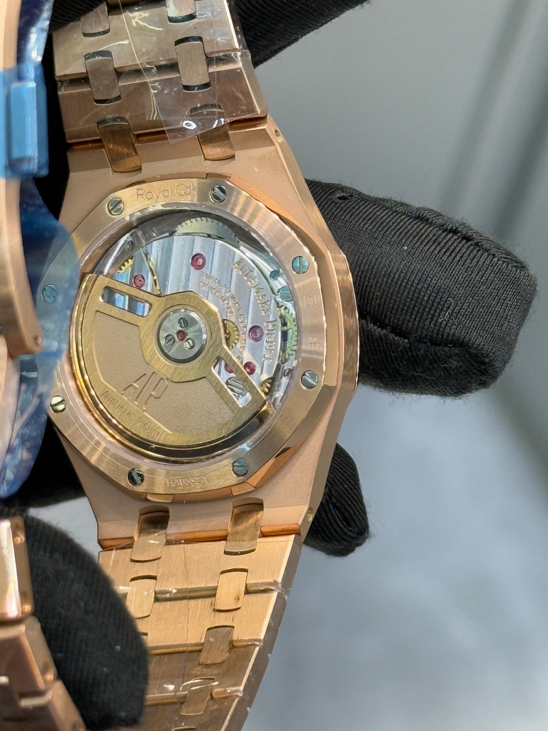 Octagonal Bezel Watch, Rose Gold Tone, Stone-Set, 34 mm