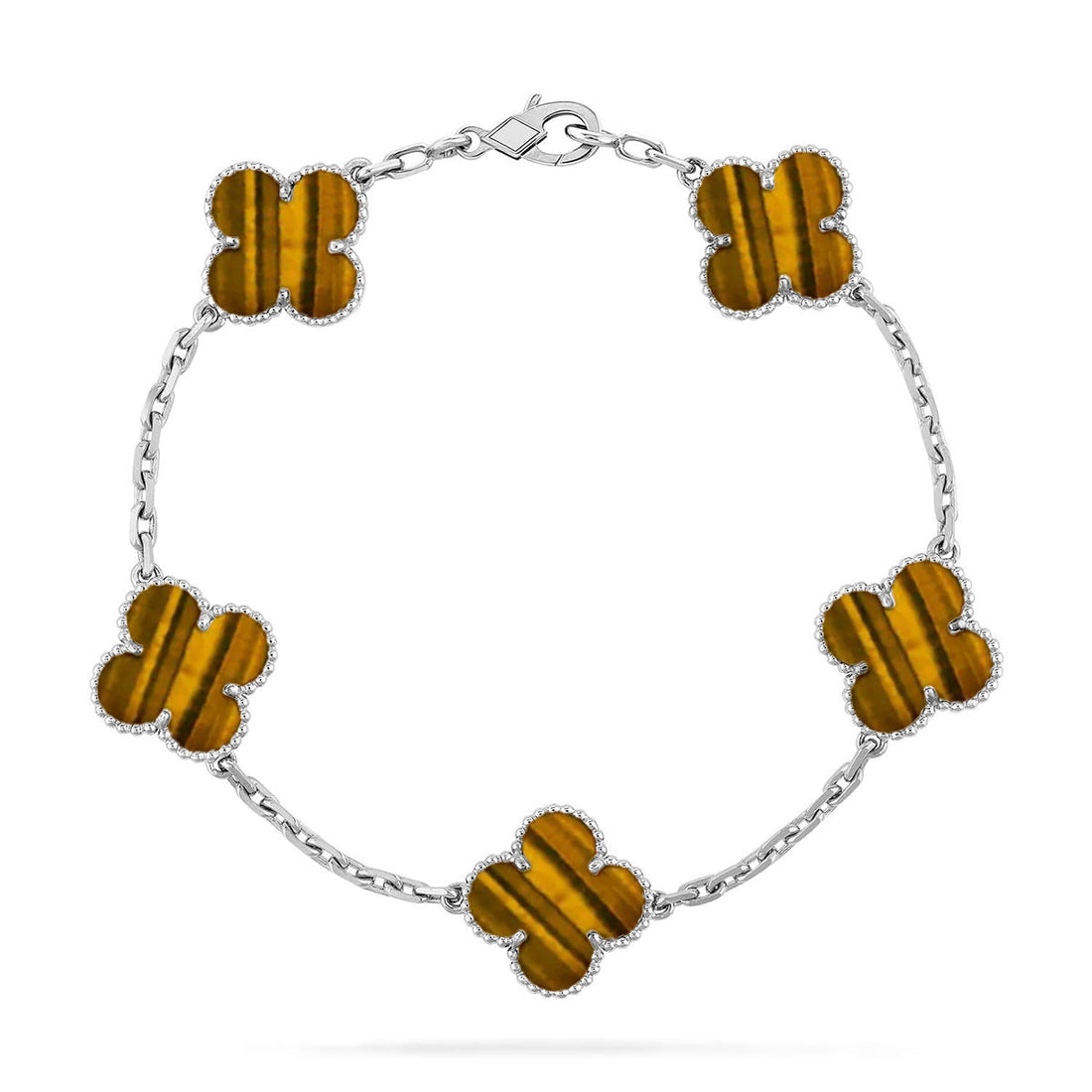 Quatrefoil 5 Motifs Bracelet, Tiger Eye