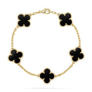 Quatrefoil 5 Motifs Bracelet, Onyx