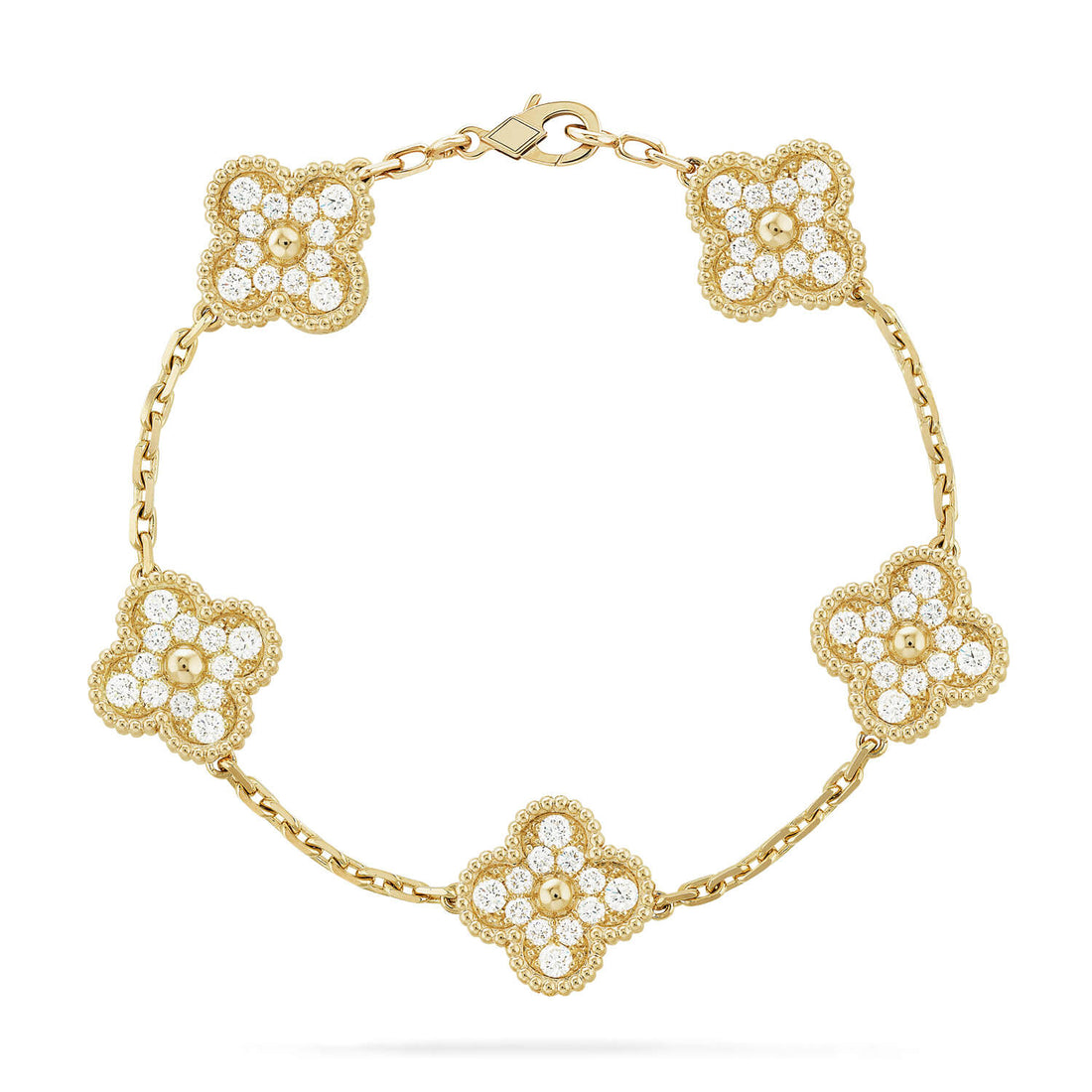 Quatrefoil 5 Motifs Bracelet, Pavé