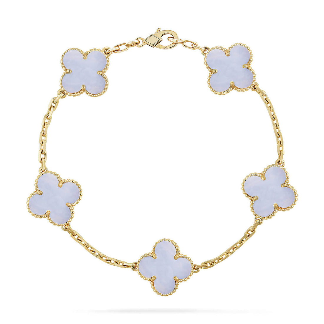 Quatrefoil 5 Motifs Bracelet, Purple Chalcedony